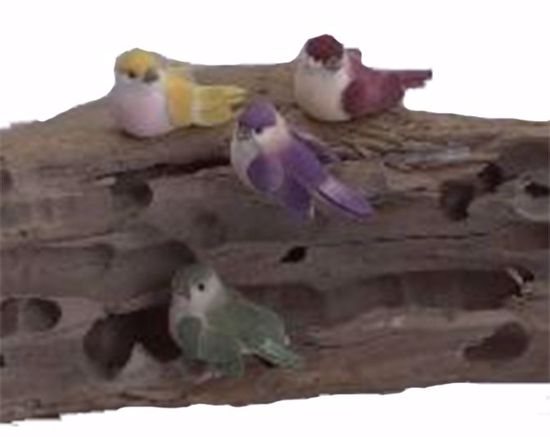 Picture of .75 Inch High Mushroom Mini Birds 4 Assorted
