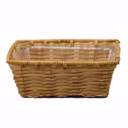 Picture of 10" Rectangular Bamboo Basket-Natural Weave (Hard Liner Incl.)