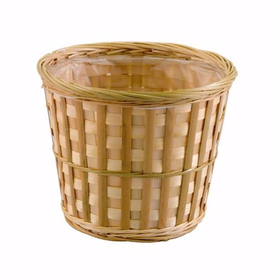 Picture of 6.5" Lined Bamboo Azalea Basket Pot Cover -Natural