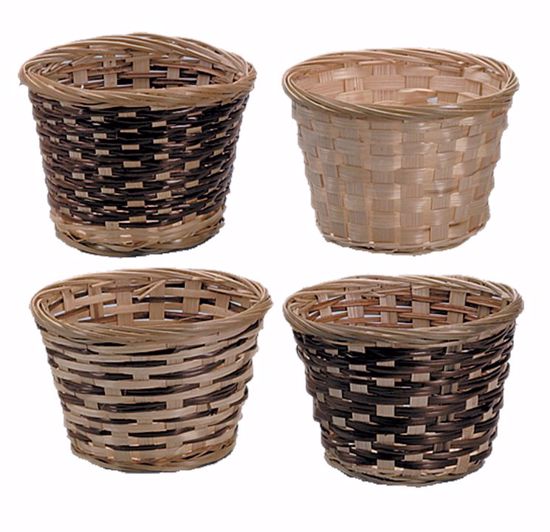 Picture of 4 Asst Natural Bamboo Pot Cover 5"