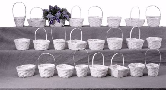 Picture of 24 Piece White Painted Baskets (6 Styles/4 Each, hard liner Incl.)