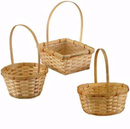 Picture of Bamboo Basket Assortment-Natural (3 styles, Hard Liner Incl.)
