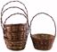 Picture of 4 Asst Round Stained Weave Bamboo W/Handle 8"