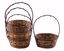 Picture of 4 Asst Round Stained Weave Bamboo W/Handle 10"