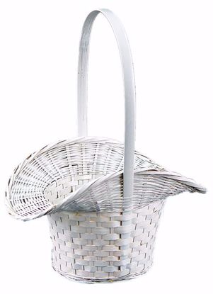 Picture of 6" Bamboo Princess Basket-White Painted (Hard Liner Incl.)