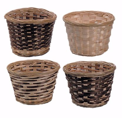 Picture of 4 Asst Natural Bamboo Pot Cover 6"