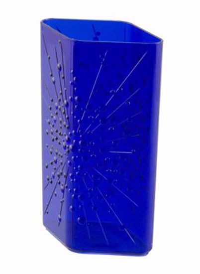 Picture of Diamond Line 8.5" Starburst Rose Vase - Cobalt