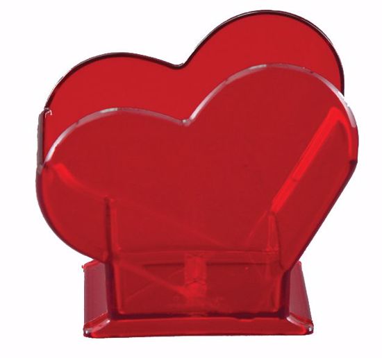 Picture of Diamond Line Tilted Heart Vase - Ruby