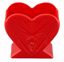 Picture of Diamond Line Frosted Heart Vase - Red