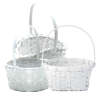Picture of Round Bamboo Basket Assortment-White Painted Assortment (3 Styles, Hard Liner Incl.)