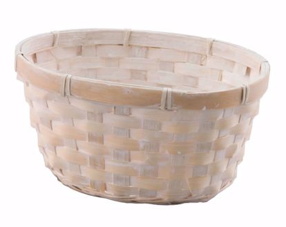 Picture of 7" Oval Bamboo Low Bowl-Whitewash (Hard Liner Incl.)