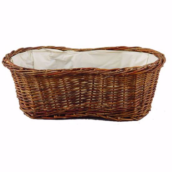 Picture of 6" Lined Willow Double Bloomer Peanut Basket- Rustic