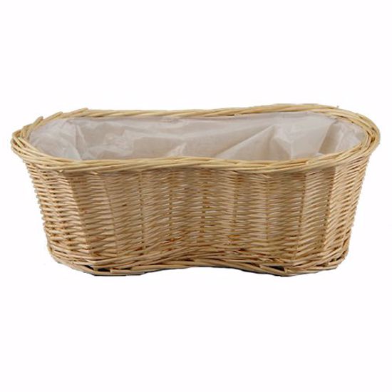 Picture of 6" Lined Willow Double Bloomer Peanut Basket-Bleached