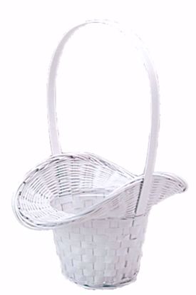 Picture of 5" Bamboo Princess Basket-White Painted (Hard Liner Incl.)