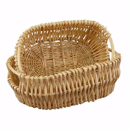 Picture of Oval Willow Basket with Inlaid Side Handle Set-Natural (2 Sizes)