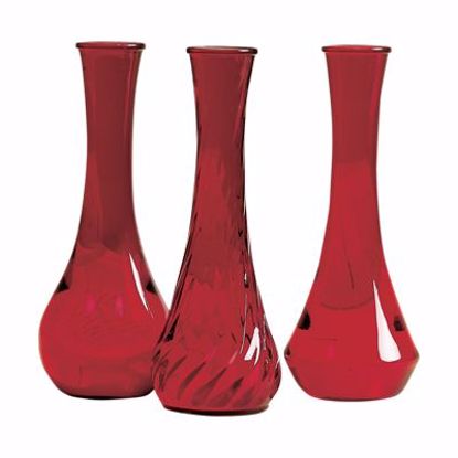 Picture of 9" Bud Vase Shapes Assortment - Ruby