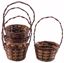 Picture of 4 Asst Round Stained Weave Bamboo W/Handle 6"
