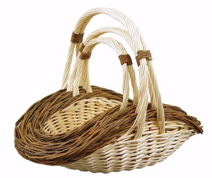 Picture of Two-Tone Willow Basket Set with Handle (3 Sizes)