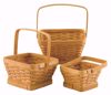 Picture of S/3 Square Chipwood W/Bale Handle Honey