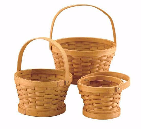 Picture of Round Chipwood Basket Set-Honey (Hard liner incl.)