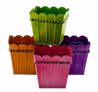Picture of 4 Asst Metallic Square Planter