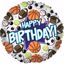 Picture of 17" 2-Sided Foil Balloon: Happy Birthday Sports