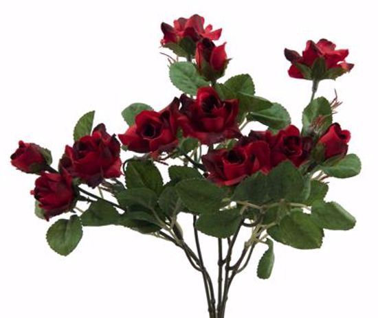 Picture of Red Burgundy Rose Bush (5 Stems, 12")