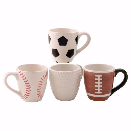 Picture of 4 Assorted Ceramic Sports Mugs