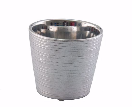 DirectFloral. Round Silver Ceramic Planter 4.5