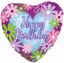 Picture of 17" 2-Sided Foil Balloon: Happy Birthday Twinkle Stars