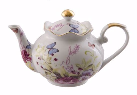 Picture of Porcelain Floral Teapot with Butterflies