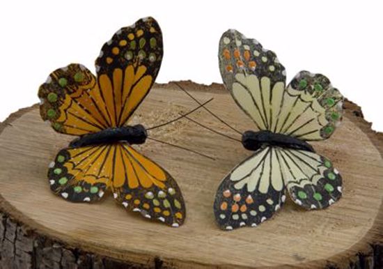 Picture of Two Assorted Orange/Eggshell Monarch Butterflies