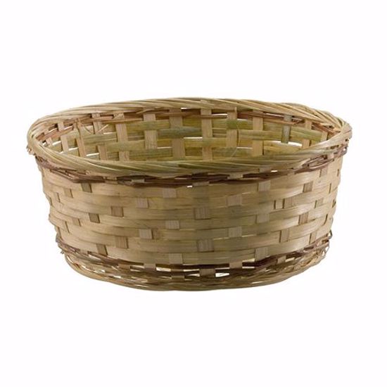 Picture of 12" Round Bamboo Low Bowl Basket-Natural Weave (Hard Liner Incl.)