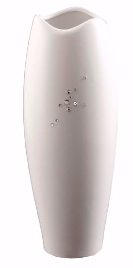 Picture of White Matte Finish Vase w/Rhinestones