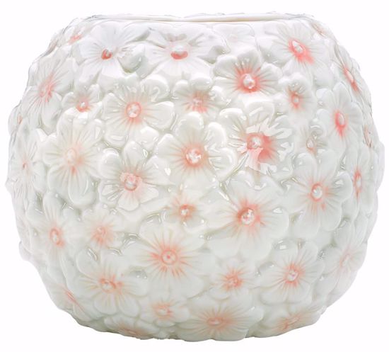 Picture of Round Ceramic Flowered Planter 3"