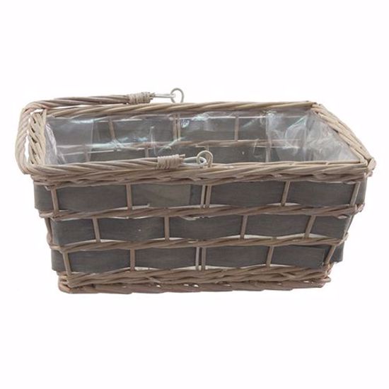 Picture of Rectangular Gray Woodchip W/Bale Handle