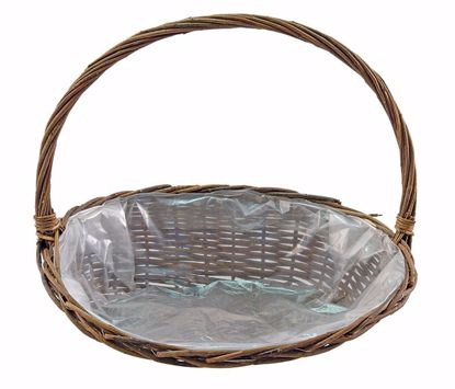 Picture of Oval Dark Willow Handled Tray W/High Back