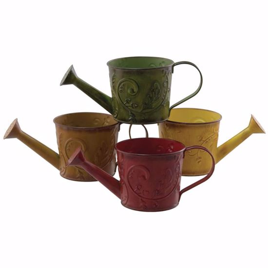 Picture of 4 Asst Round Metal Watering Can