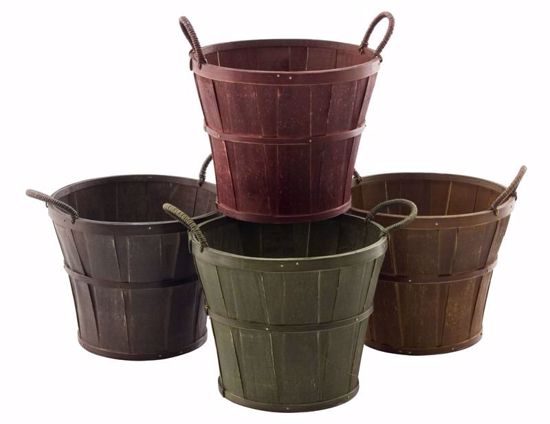 Picture of 8.5" Split Wood Planters with Ear Handles Assortment (Hard Liner Incl.)