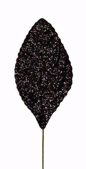 Picture of 2.25" Glitter Leaves - Black