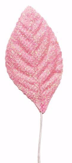 Picture of Glitter Corsage Leaves (2.25"-Pink)