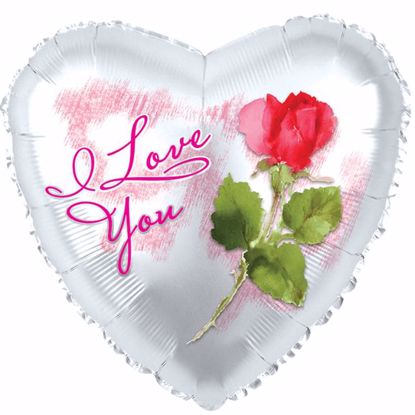 Picture of 17" 2-Sided Foil Balloon: I Love You Rose