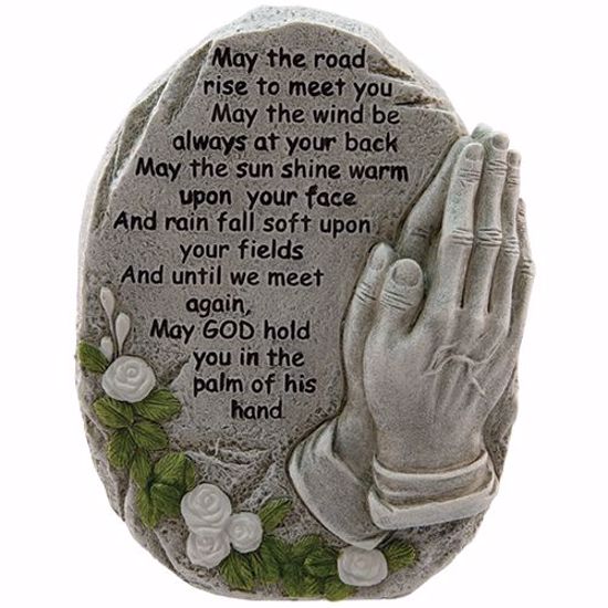 Picture of Polyresin Inspirational Stone W/Praying Hands