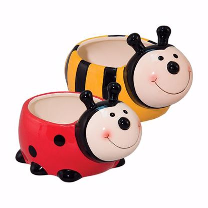Picture of 2 Asst Bee & Ladybug Planter