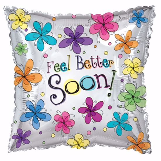 Picture of 17" 2-Sided Foil Balloon: Feel Better Soon Floral