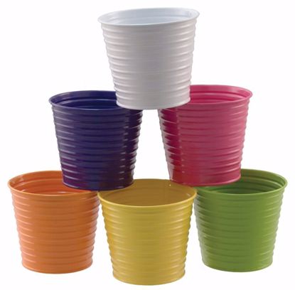 Picture of 6 Asst Bright Tone Ribbed Pot Cover 7"