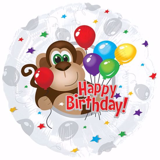 Picture of 17" 2-Sided Foil Balloon: Monkey Around Birthday