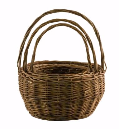 Picture of Round Willow Basket Set -Rustic Stain (3 Sizes)