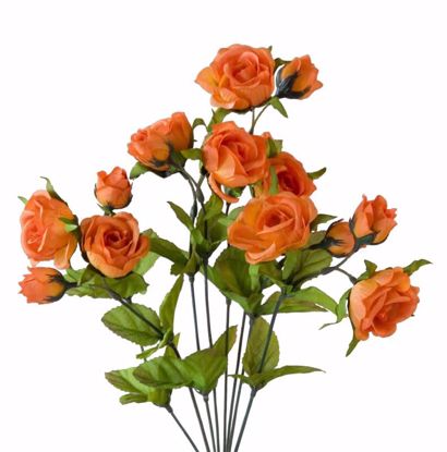Picture of Orange Rose Bud Bush (8 Stems, 16.5" )