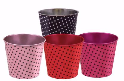 Picture of Pink Black & Red Polka Dot Pot Cover Assortment  4.5"